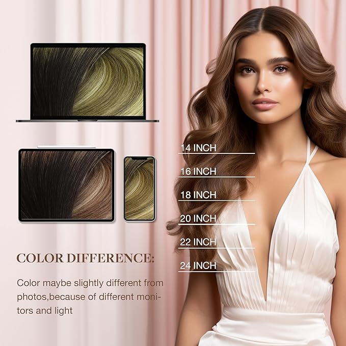 GOO GOO I Tip Hair Extensions, Real Human Hair, 22inch 50g, Cold Fusion I Tip, Balayage Brown to Dirty Blonde