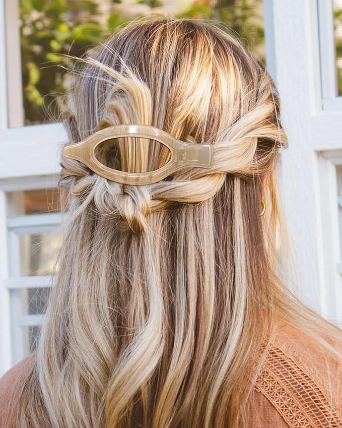 6 PCS French Flat Hair Clips for Women 2 Styles Large Matte Flat Claw Clips Strong Hold No-Slip French Hair Barrettes for Thick Thin Hair(Multicolor 5)