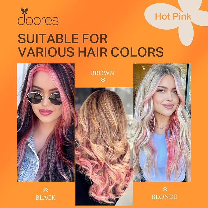 Doores Itip Hair Extensions, Peach Pink 16 Inch 25g/50s, Human Hair Extensions, Pink Extensions
