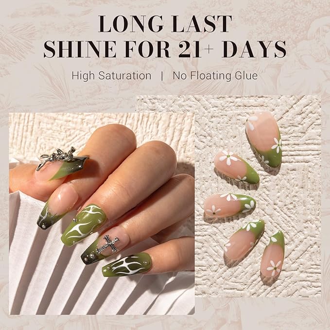MelodySusie Green Gel Nail Polish,0.5fl oz Nails Soak Off UV LED Oliver Green Gel Polish Gift for Women Nail Art Manicure Salon DIY Nail Design Decoration at Home-603-A2303