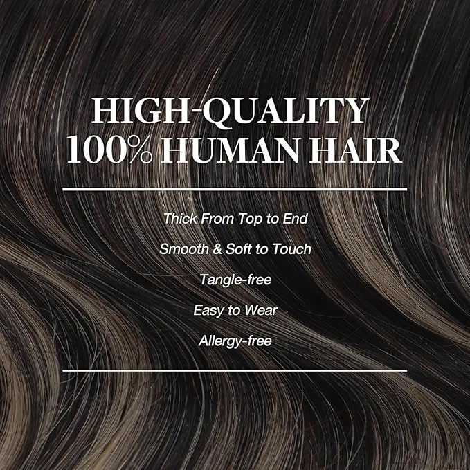 GOO GOO Clip in Hair Extensions Real Human Hair, Remy Human Hair Extensions Clip ins for Women, Natural Human Hair, 24 Inch 170g 7Pcs, 1B/16/1B Balayage Natural Black to Light Blonde