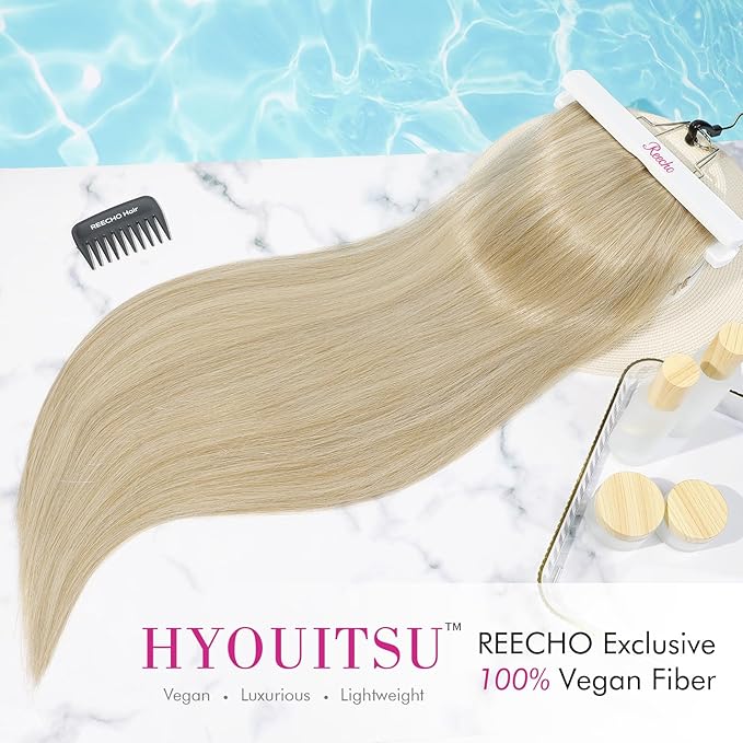 REECHO 28" Straight Long 4 PCS Set Thick Clip in on Hair Extensions - Medium Blonde