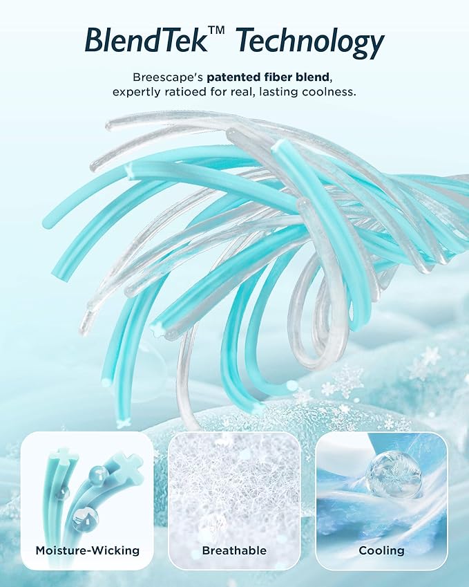 Breescape Cooling Comforter King Size - BlendTek™ Q-Max>0.46 Tech, Breathable Blanket for Hot Sleepers & Night Sweats Relief, Premium Lightweight Summer Bedding, 106x96 Inches, Snow White