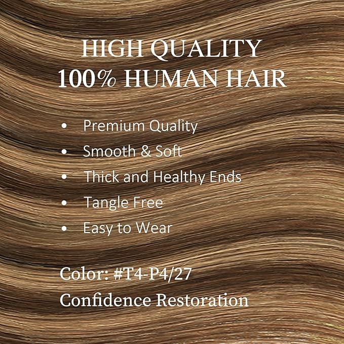 DNE Tape in Hair Extensions Real Human Hair 20 inches 20Pcs/50g/Pack Seamless Dark Brown to Chestnut Brown#T4-P4/27 Straight Invisible Double Sided Tape in Hair Extensions for Women/Girls