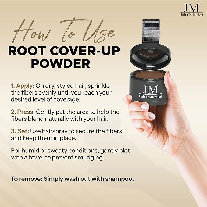 Root Cover Up - Medium Brown Hair Color Powder, Water-Resistant, All Hair Types - 4 oz