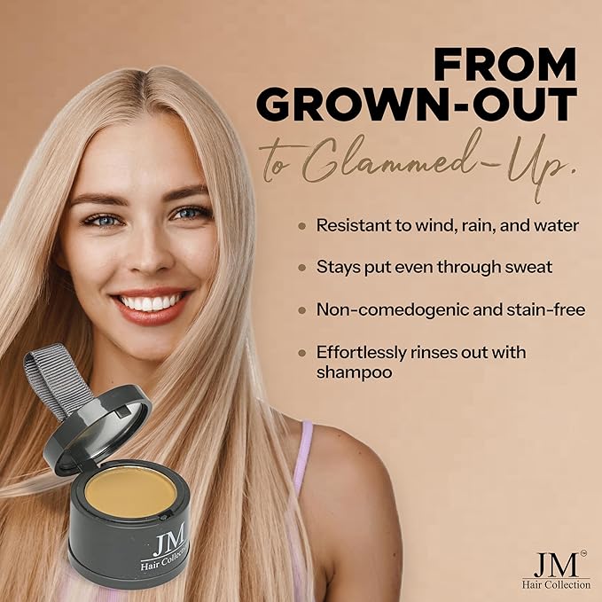 Root Cover Up – Blonde Temporary Hair Color Powder for Gray Root Concealing & Touch-Up – Water-Resistant, Easy-Blend Compact for All Hair Types