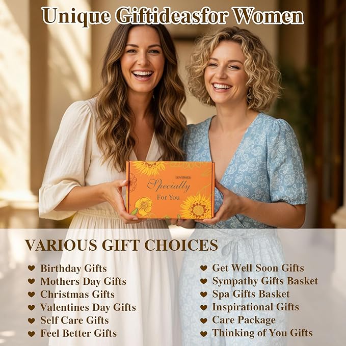 Self Care Gifts for Women,Spa Gift Box for Women,8-in-1 Relaxing Gift Set with Ceramic Mug,Candle,Bath Bomb,Handmade Soap,Bear Towel,Greeting Card,Birthday, Get Well Soon, Thinking of You