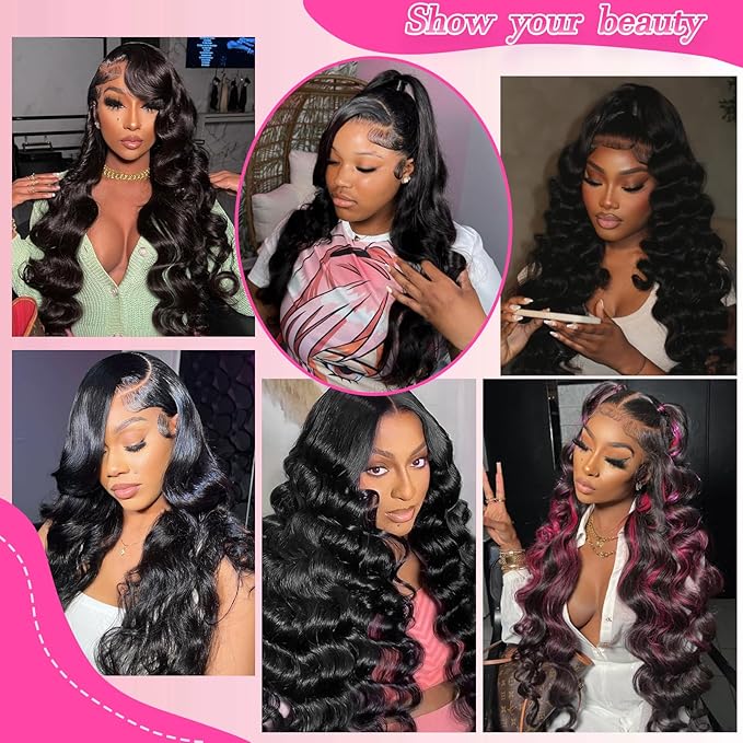 13x6 Lace Front Wigs Human Hair 200 Density Body Wave Lace Front Wigs Human Hair HD Transparent Wigs for Women Glueless Wigs Human Hair Natural Color 22 Inch