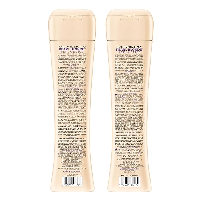 Naissant Set Purple Shampoo & Toning Mask | Eliminates Brassiness | Neutralizes Yellow & Orange Tones | Paraben, Ammonia & Sulfate Free | Pro-Vitamin B5, Olive Oil & Honey (Pearl Blonde) 10.1 Fl Oz