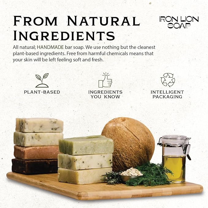 ILS Soap co - HIS Mix (3 Formulas for the man on the go Post Workout, Date Night & The Go-To) All Natural Bar Soap for All Skin Types - Plant Based, Cold Process and Handmade in the USA (3 Pack)
