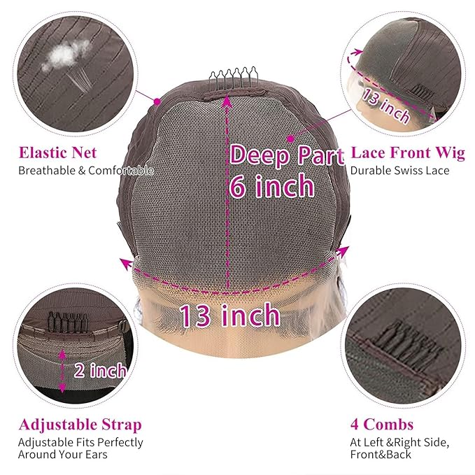 Aicrelery 13x6 Reddish Brown Lace Front Wigs Human Hair Body Wave HD Transparent Lace Frontal Wigs For Women 180% Density 33# Auburn Colored Glueless Frontal wigs for women 18 inch