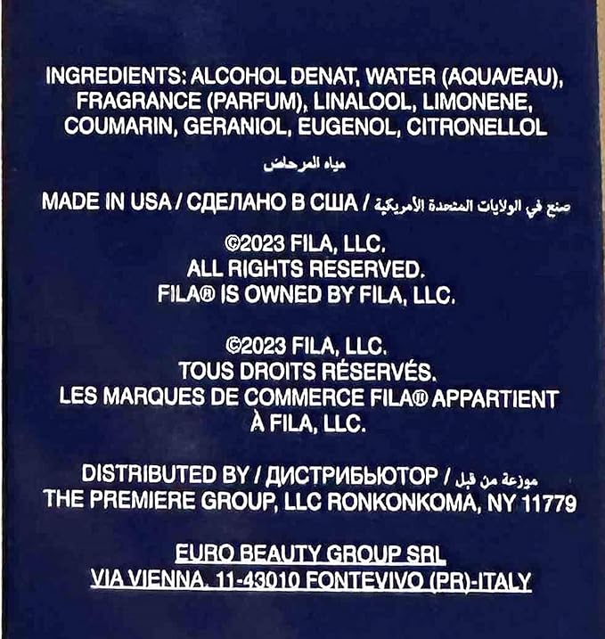 FILA Eau de Toilette – Cool, Clean Cologne for Men with Bergamot, Cardamom and Cedarwood – Long Lasting, Sporty Mens Cologne in Sleek Bottle – 3.4 oz