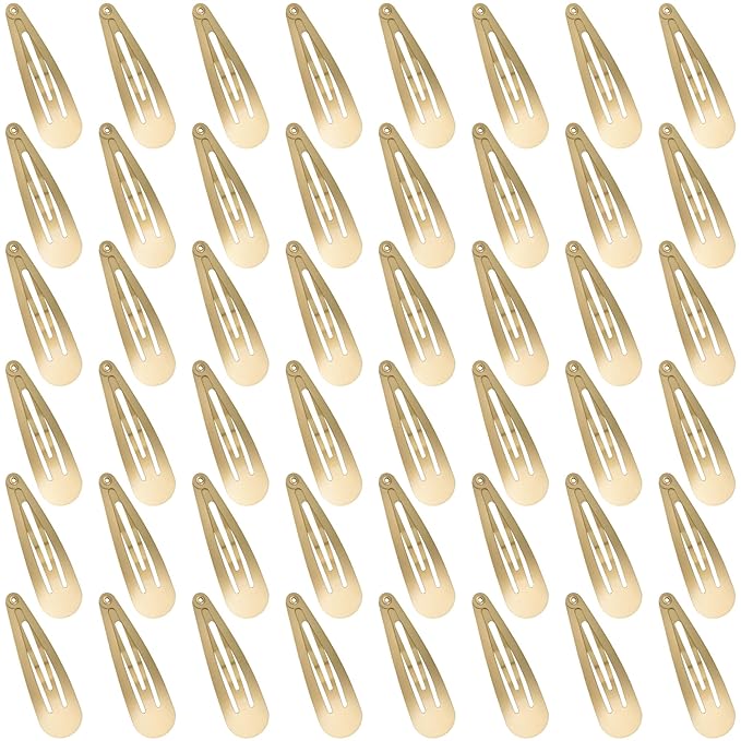 48 PCS Small Metal Barrettes For Women Non Slip Water Drop Snap Clips For Thick Thin Fine Hair Classic Accessories,Gold,1.97 x 0.5 In