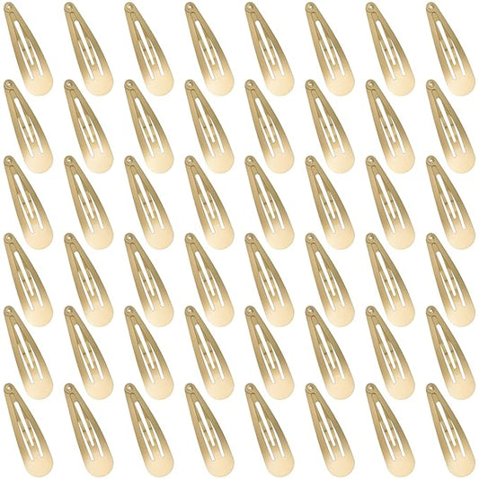 48 PCS Small Metal Barrettes For Women Non Slip Water Drop Snap Clips For Thick Thin Fine Hair Classic Accessories,Gold,1.97 x 0.5 In