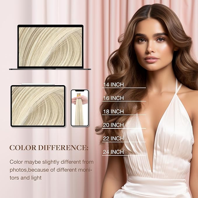 GOO GOO I Tip Hair Extensions, Real Human Hair, 22inch 100g 100S, Cold Fusion I Tip, Invisible Remy, 17A/60A Ash Blonde Highlighted Platinum Blonde