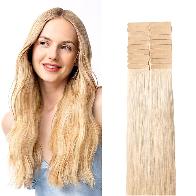 Luxy Tape-In Hair Extension Collection 20", 50g, Platinum Pearl Blonde, 20 pieces