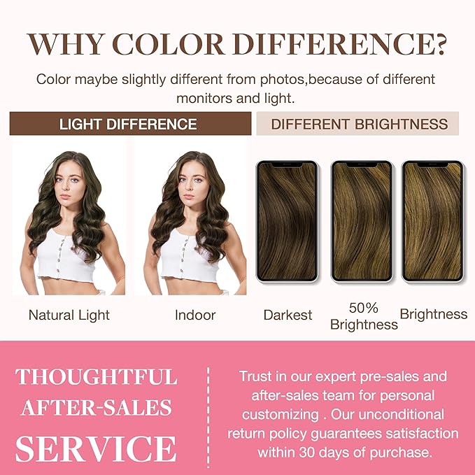 GOO GOO Clip in Hair Extensions Real Human Hair, Remy Human Hair Extensions Clip ins for Women, Natural Human Hair, 18inch 130g 7Pcs, 2C/4E/6C Brown Sugar Swirl Highlights
