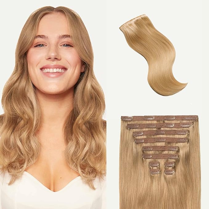 Luxy 100% Remy Human Hair, Classic 160g Clip-In Hair Extensions - 10 Wefts Multi-Dimensional Color for Natural Blending, Adds Volume & Length, Easy Apply & Remove 20" Dirty Blonde Classic