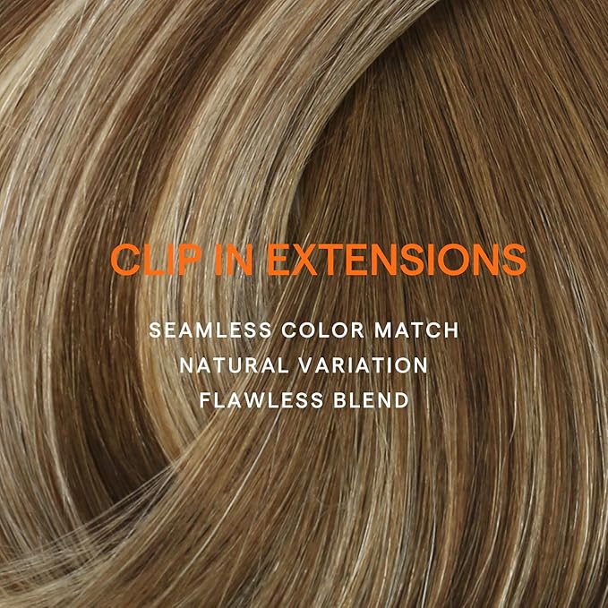 Full Shine Clip in Human Hair Extensions 18 Inch Real Hair Extensions Straight Clip in Human Hair Medium Brown Roots Ash Brown Mix Dirty Blonde Remy Hair Extension 7 Pcs 120 G