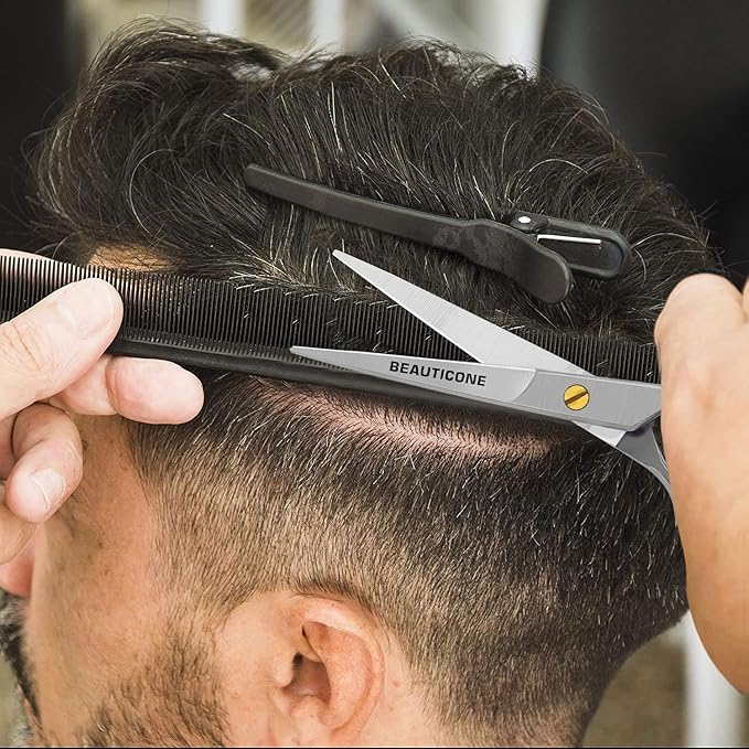 Hair Cutting & Thinning Scissors Set, Professional Barber Shears for Haircut Men/Women, Beard & Mustache Trimming Stainless Steel Hairdressing Scissors, Fixed Screw