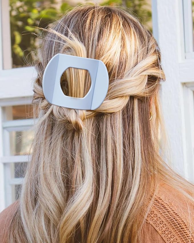 6 PCS French Flat Hair Clips for Women 2 Styles Large Matte Flat Claw Clips Strong Hold No-Slip French Hair Barrettes for Thick Thin Hair(Multicolor 4)