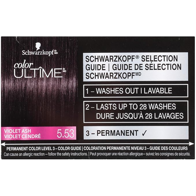 Schwarzkopf Color Ultime Permanent Hair Color Cream, 5.53 Violet Ash