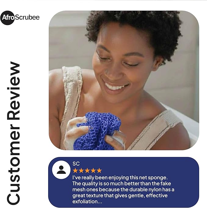 Authentic African Net Sponge Exfoliating Bath Sponge (Royal Blue)