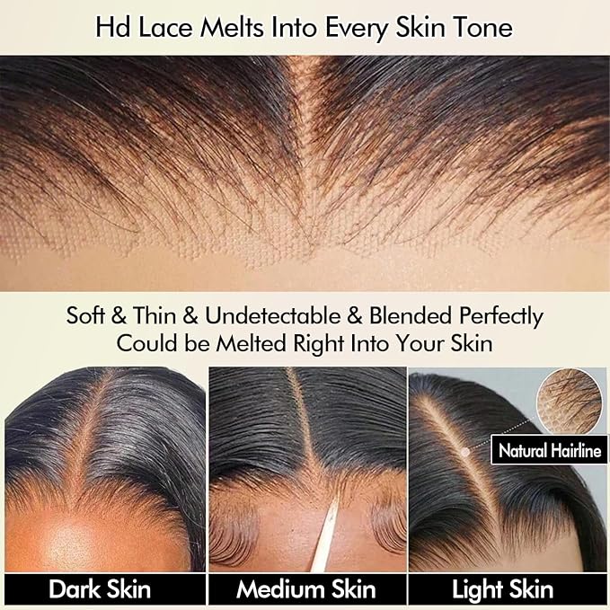 250% Density Glueless Wigs Human Hair Pre Plucked Pre Cut 7x6 HD Lace Closure Wigs Human Hair Body Wave Lace Front Wigs Human Hair for Women Drawstring Glueless Wigs for Beginners 30 inch