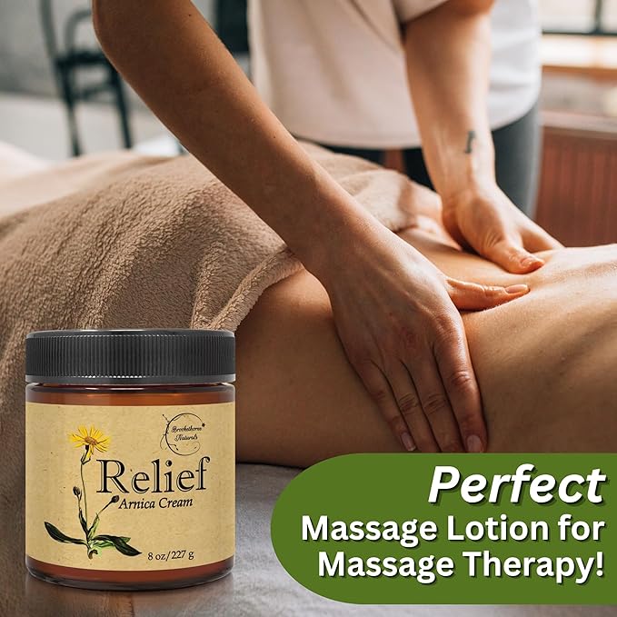 Relief Arnica Cream Natural Lotion for Effective Sore Muscle Relief | Arnica Bruise Cream with Lemongrass & Eucalyptus Essential Oils | Best Massage Lotion for Massage Therapy – 2 Pack
