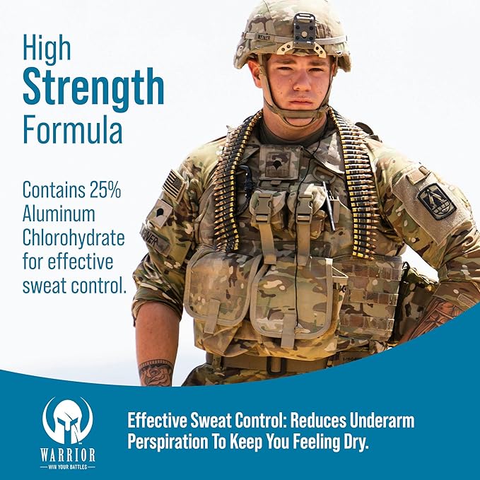 Warrior’s Nano Shield Antiperspirant Deodorant - Roll on Deodorant for 48 Hrs Sweat & Odor Protection – Full Body Deodorant for Men & Women – Great for Military Personnel & Outdoor Activists - 2.5 Oz