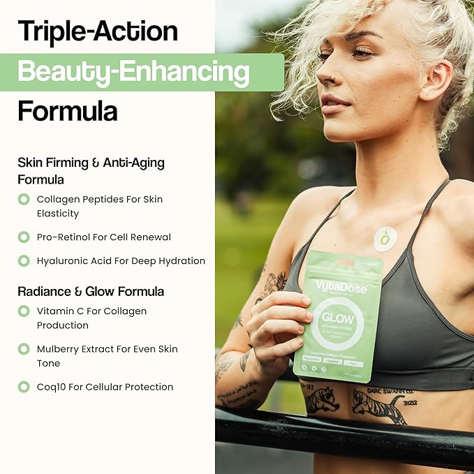 Collagen Glow Beauty Restore Patches | 5X Stronger Formula | Collagen Peptides, Vitamin C, Pro-Retinol, Coq10, Hyaluronic Acid & Biotin for Hair Growth | Daily Patch for Skin & Hair Wellness