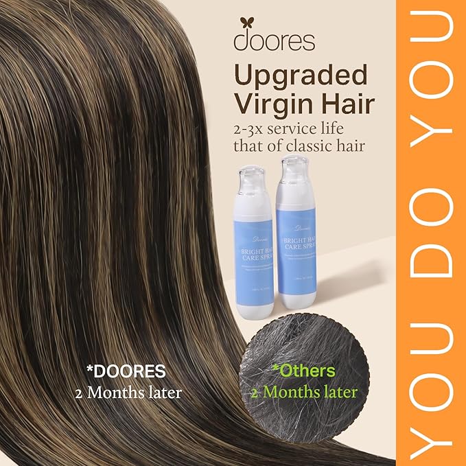 DOORES I Tip Hair Extensions Human Hair,14 Inch 100g 200s Itip Human Hair Extensions,Natural Black to Chestnut Brown I Tip Hair Extensions,Virgin Human Hair Extensions