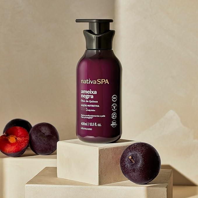 Nativa SPA by O Boticário, Black Plum Moisturizing Body Lotion, Long-Lasting Hydration and Lightweight, Fragranced Moisturizer, 13.5 Ounce