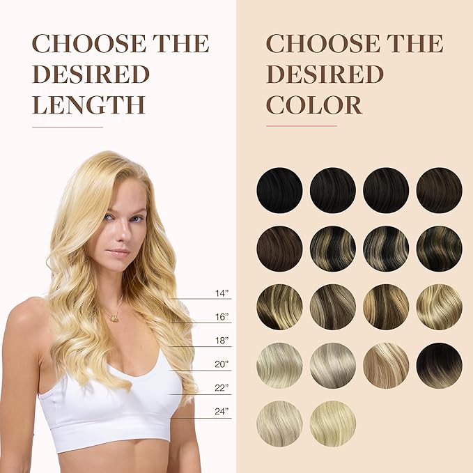 GOO GOO Clip in Hair Extensions Real Human Hair, Remy Human Hair Extensions Clip ins for Women, Natural Human Hair, 16inch 130g 7Pcs, 613R Bleach Blonde