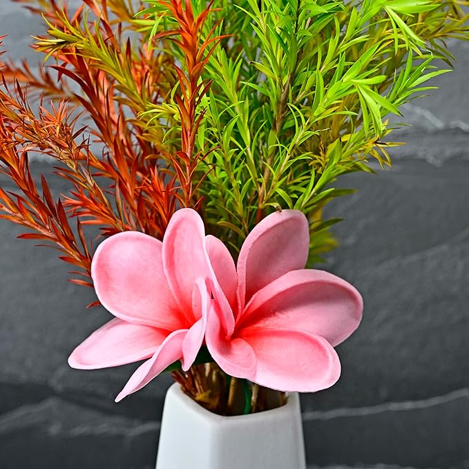 Pack of 2 Real Touch Flowers Hawaiian Flower Hair Clips Plumeria Hibiscus Hair Clips Handmade Hair Accessories for Beach Wedding Bridal Party Mother's Day Women Girls Holiday Gifts (c-832, 2pcs)