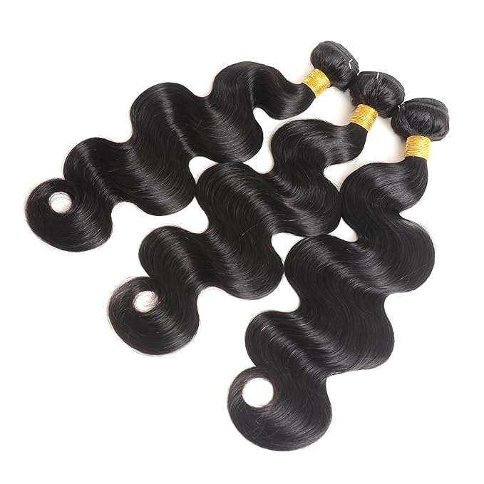 12A Human Hair Bundles Body Wave 100% Unprocessed Brazilian Virgin Hair 3 Bundles Human Hair Extensions Quick Weave Human Hair (28 28 28 Inch)