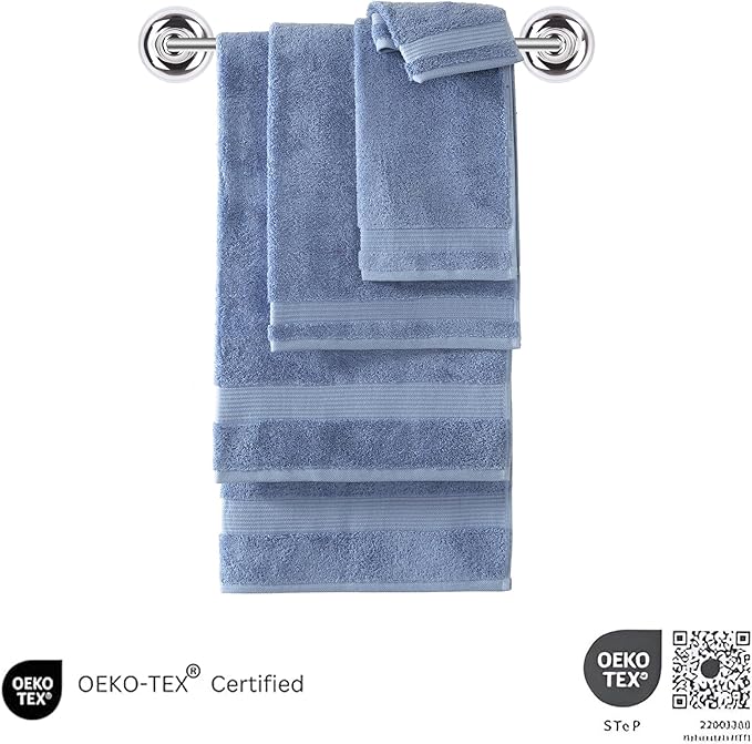 Classic Turkish Towels CTT - Premium 6 Piece Hand Towels Set, 100% Turkish Cotton, Quick Dry & Comfy Towels for Hotel & Spa, Highly Absorbent | 16"x27"(Blue)