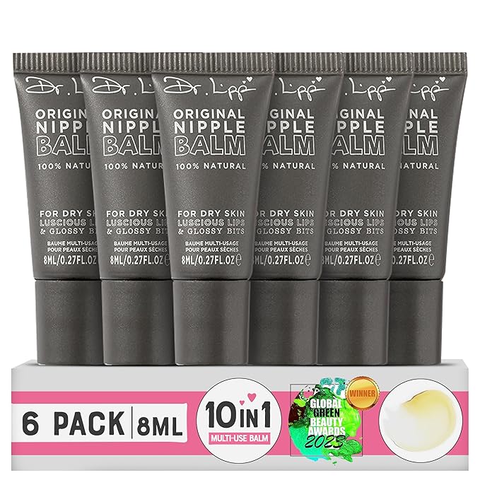 Dr. Lipp Original Nipple Balm 6x0.27fl oz/8ml – 10-in-ONE Multi-Purpose Moisturizer for Dry Skin, Lips, Hair, Cuticles & More – 100% Natural Lanolin Nipple Cream & Lip Balm – Fragrance & Cruelty Free