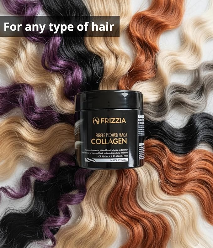 ULTRA Collagen Hair Mask, EASY to use. With argan oil and maca. Hydration and shine, anti-frizz treatment for dry and damaged hair, professional smoothness, 500 ml (Purple)