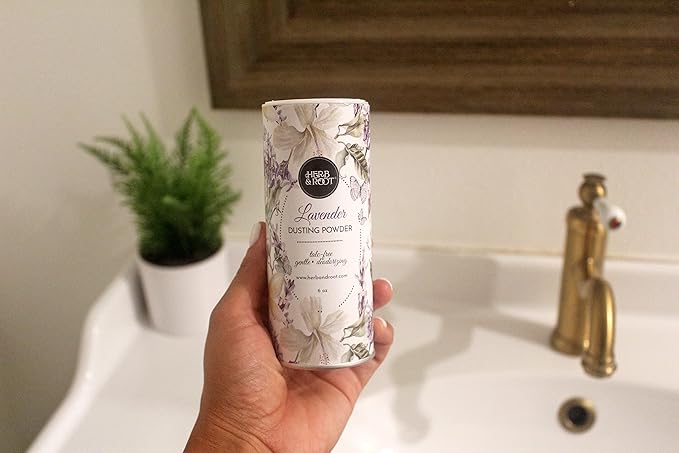 Herb & Root Talc Free Body Dusting Powders. Rose, Vanila, Sandalwood, Lavender, Jasmine, and Gift Sets (Full Size, Lavender)