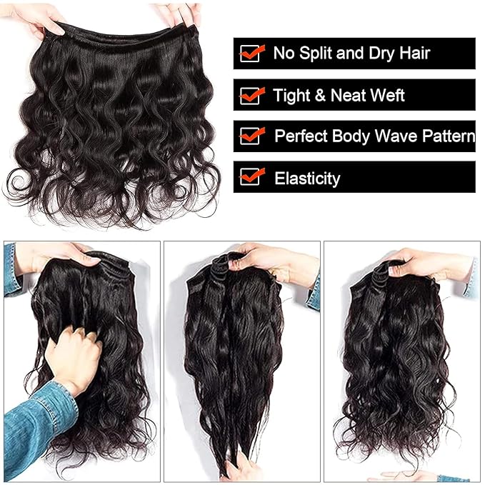 12A Human Hair Bundles 18 18 18 Inch Body Wave Bundles Human Hair Unprocessed Brazilian Virgin Raw Remy Hair 3 Weaves Bundles for Women Natural Color
