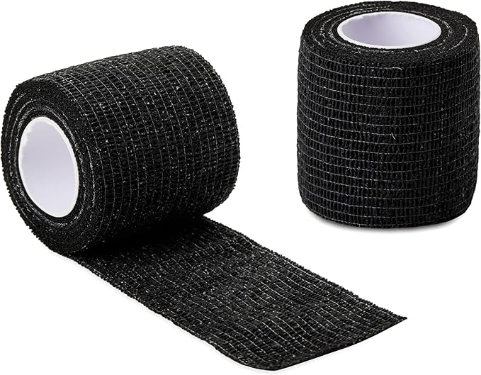 Sensi Wrap Grip Cover Sports Self Bandage Rolls 2-inch x 5-Yards 24pcs (Black)