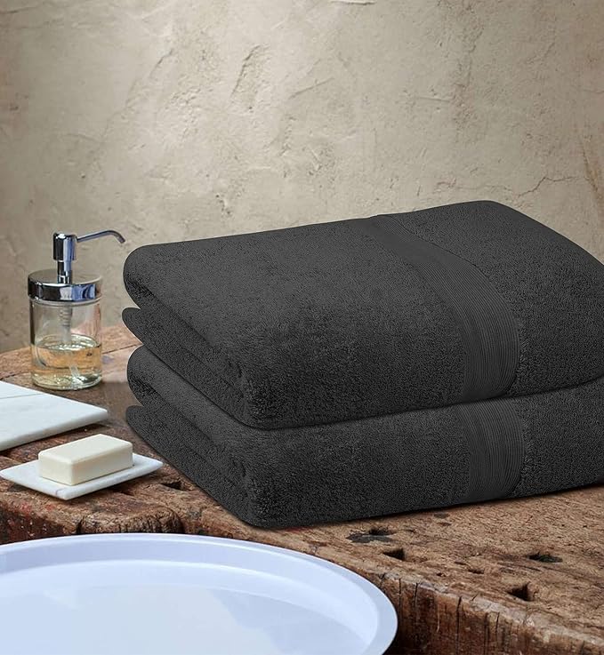 100% Cotton Luxury Bath Sheets - Pack of 2 (35" x 70") | Super Soft, Quick-Dry & Highly Absorbent Towels for Bathroom, Home, Spa & Gym (Grey)