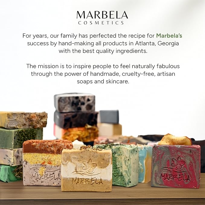 Marbela Cosmetics Orange Ginger Handmade Soap Bar - Made in USA, Vegan Friendly, Palm Oil Free, Natural Bar Soap - Gentle Face & Body Soap for Daily Skin Care, Moisturizing & Nourishing - 3.5 oz
