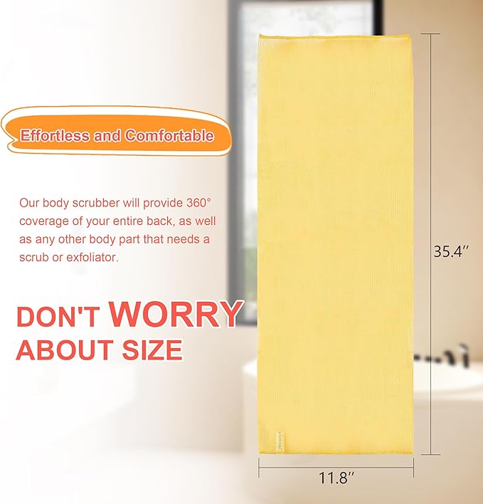 Exfoliating Washcloth, Exfoliating Shower Towel, Exfoliating Body Cloth, 6 PCS, Flame & Saffron