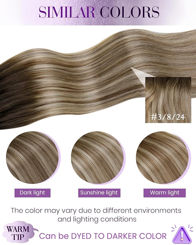 LaaVoo Itip Human Hair Extensions I Tips Hair Extensions Human Hair Balayage Dark Brown Ombre Light Brown to Ash Brown 50g 16in 60s