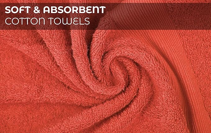 Softolle Luxury Bath Towels Set of 4 (27” x 54”) | Towels for Bathroom | Super Soft | Highly Absorbent Towels for Home, Spa, Gym (Coral)