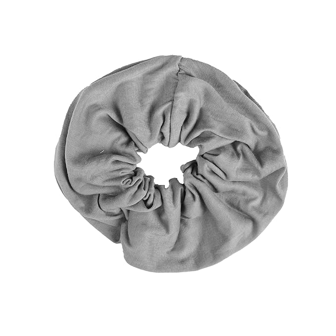 Jumbo Cotton Scrunchie Hair Tie (Light Grey)