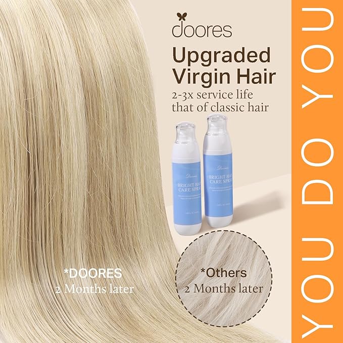 DOORES I Tip Hair Extensions Human Hair, Dark Blonde Highlighted Bleach Blonde 50g/100s 14 Inch, Real Human Hair Extensions I Tip Cold Fusion Human Hair Extensions Straight ITip Extensions