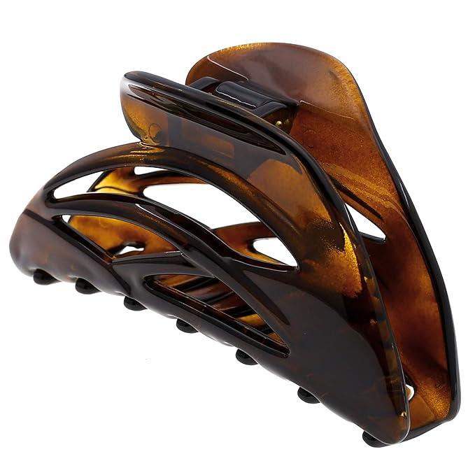 Camila Paris CP2296 French Hair Clip for Women, Large Dolphin Tortoise Shell, Girls Hair Claw Clips Jaw Fashion Durable and Styling Hair Accessories for Women, Strong Hold No Slip Grip Made in France